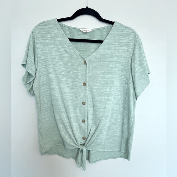 Weatherproof Vintage Woman's Tie Front Blouse Size L - Picture 4 of 8